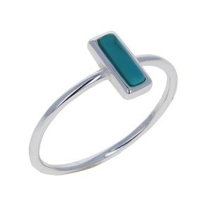 NEW Anthropologie Turquoise & Silver Ring dainty size 6/7 women’s boho chic